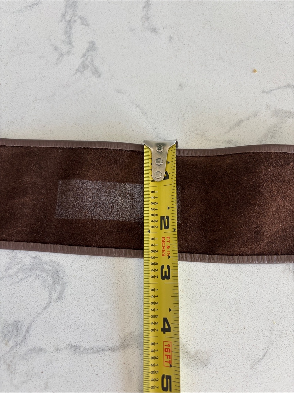 Emmanuel Vintage Brown Leather Women’s Waist Belt with Gold Shell Buckle - Picture 5 of 5